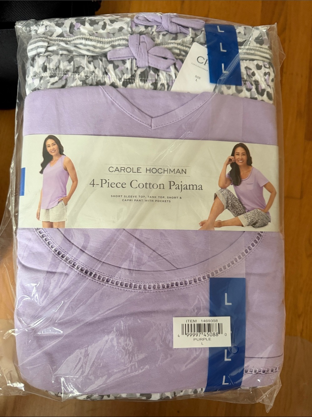 Midnight by Carole Hochman Lavender 4-Piece Cotton Pajama Set
